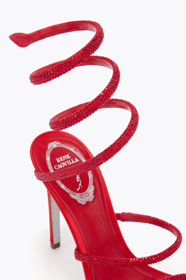 jeweled cleo red sandal 105 rene caovilla
