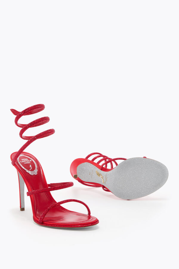 jeweled cleo red sandal 105 rene caovilla
