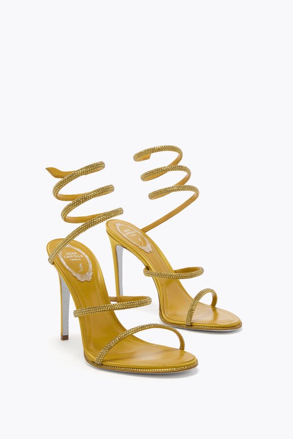 jeweled cleo mustard sandal 105 rene caovilla