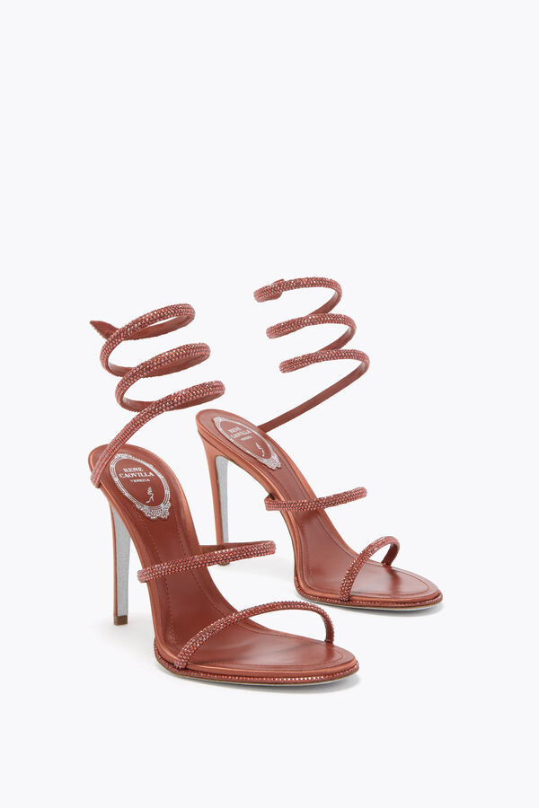 jeweled cleo mocha mousse sandal 105 rene caovilla