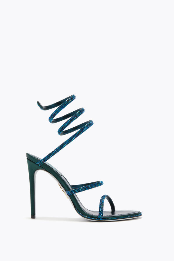 jeweled cleo teal sandal 105 rene caovilla