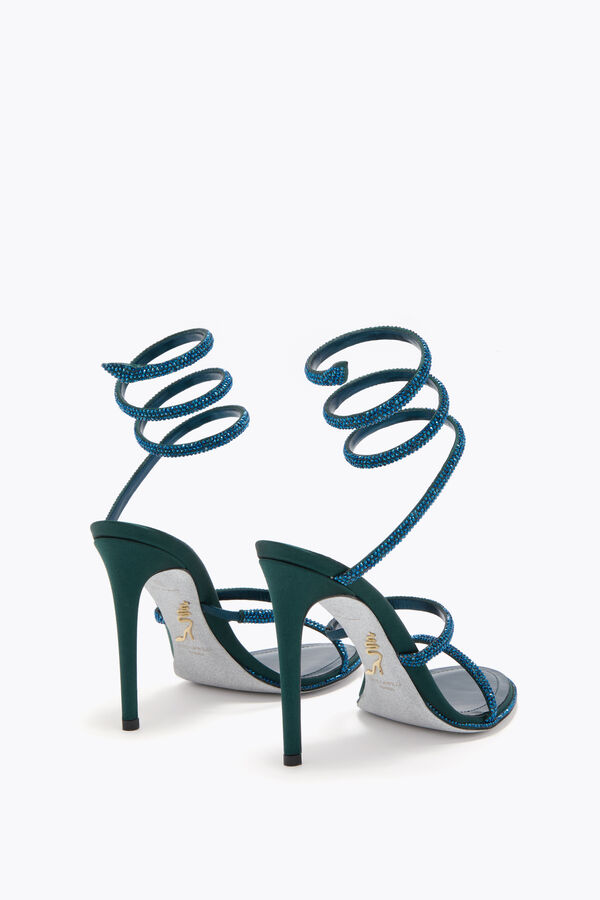 jeweled cleo teal sandal 105 rene caovilla