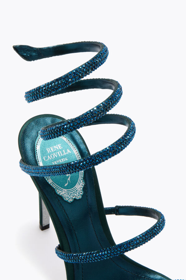 jeweled cleo teal sandal 105 rene caovilla