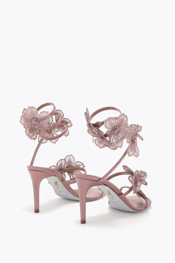 jeweled peach flower blush pink sandal 80 rene caovilla