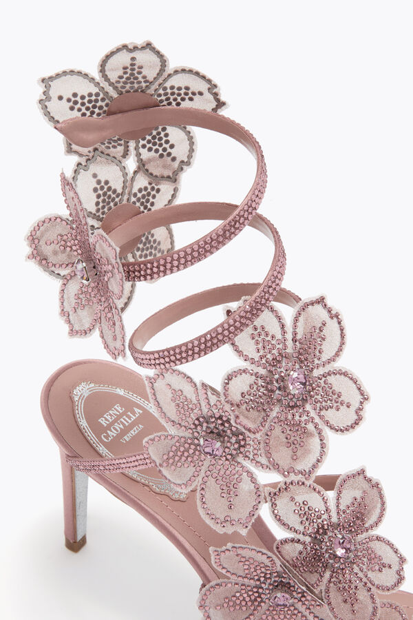 jeweled peach flower blush pink sandal 80 rene caovilla