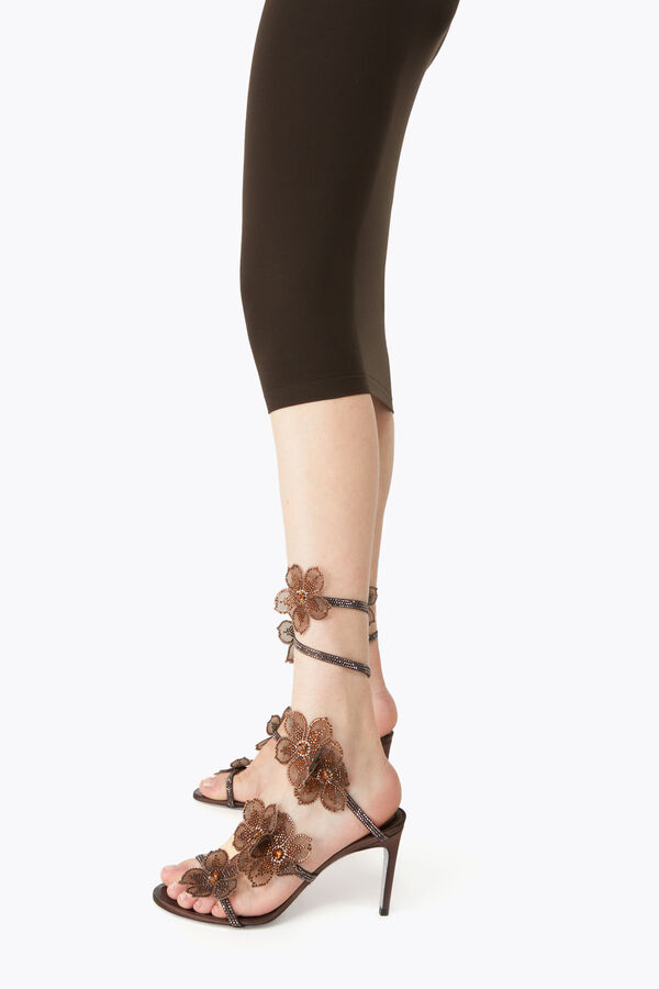 jeweled peach flower chocolate sandal 80 rene caovilla
