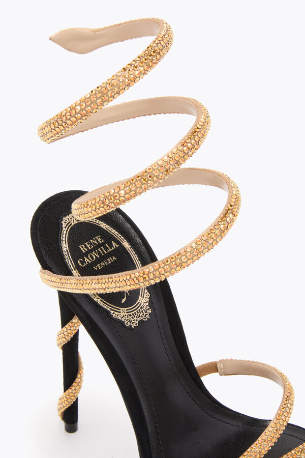 jeweled margot black and gold platform sandal 130 rene caovilla