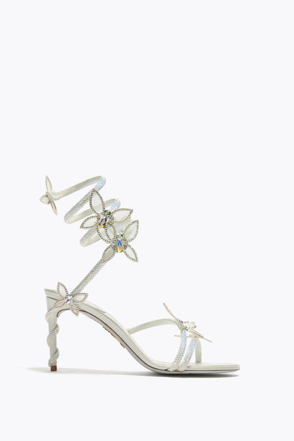 jeweled margot white sandal with butterflies 80 rene caovilla