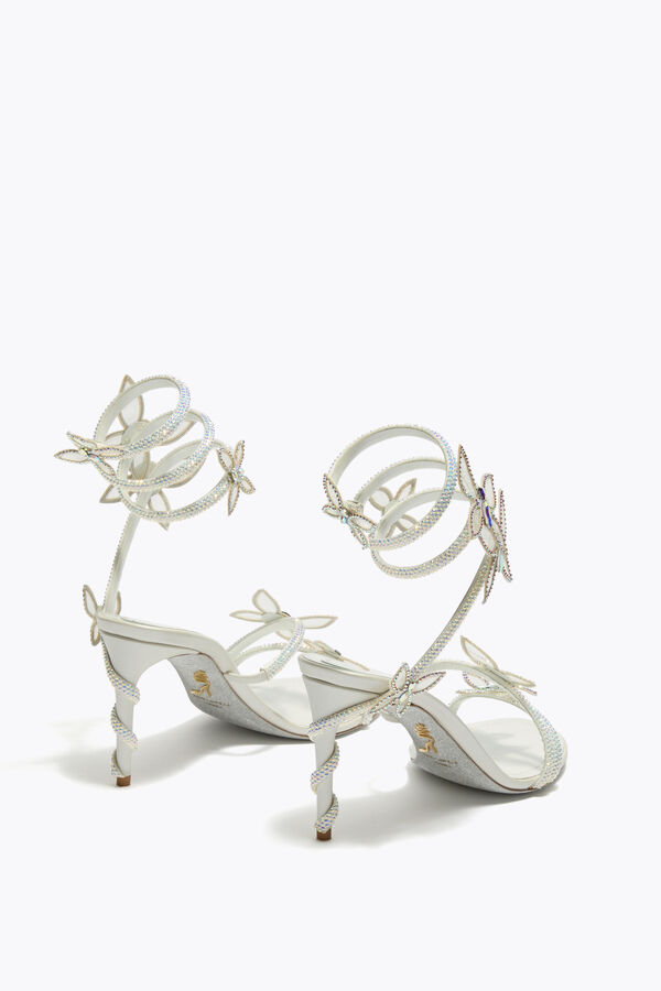 jeweled margot white sandal with butterflies 80 rene caovilla