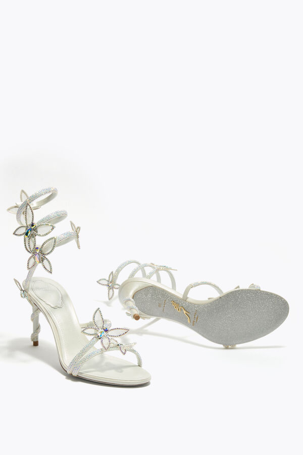 jeweled margot white sandal with butterflies 80 rene caovilla
