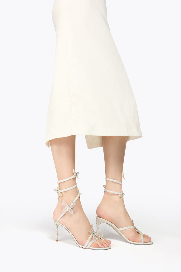 jeweled margot white sandal with butterflies 80 rene caovilla