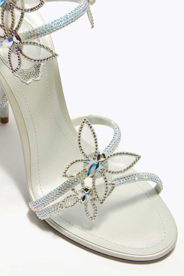 jeweled margot white sandal with butterflies 105 rene caovilla