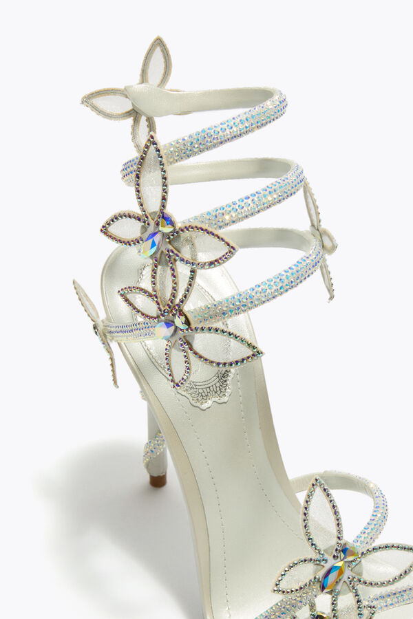 jeweled margot white sandal with butterflies 105 rene caovilla