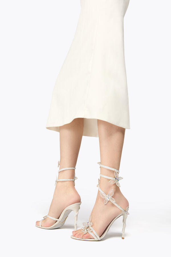 jeweled margot white sandal with butterflies 105 rene caovilla