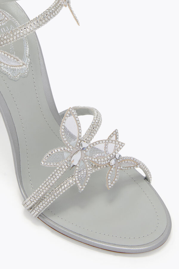 jeweled margot metallic silver sandal 105 rene caovilla