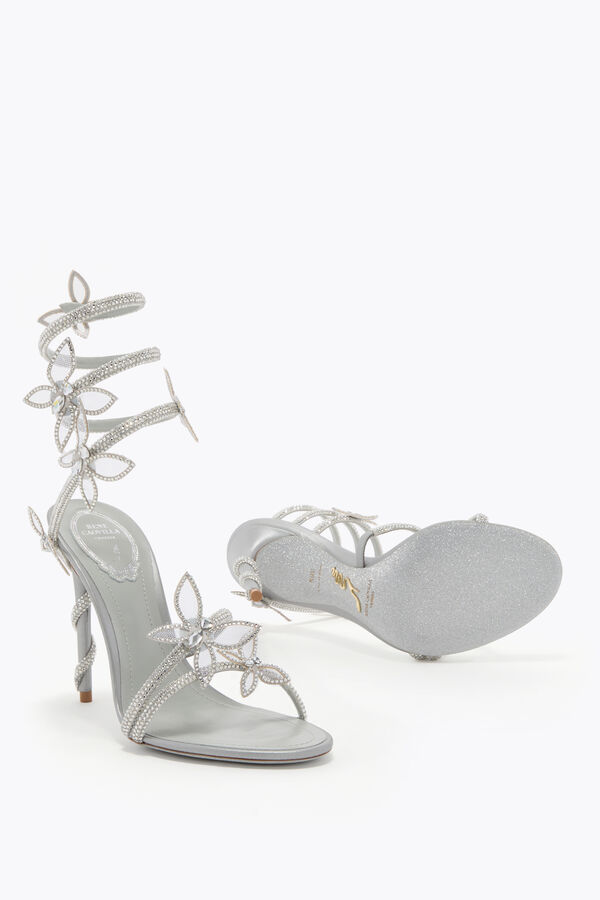 jeweled margot metallic silver sandal 105 rene caovilla