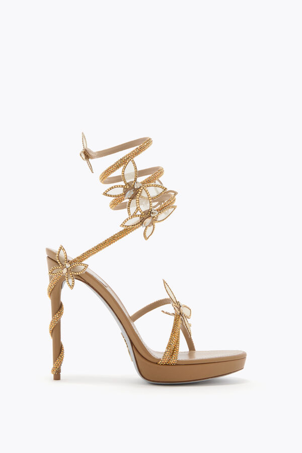 jeweled margot gold platform sandal with butterflies 120 rene caovilla