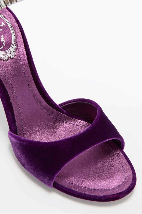 jeweled spark sandal in porpora velvet 80 rene caovilla