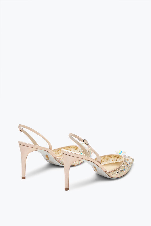 jeweled cinderella honey slingback with crystals 80 rene caovilla
