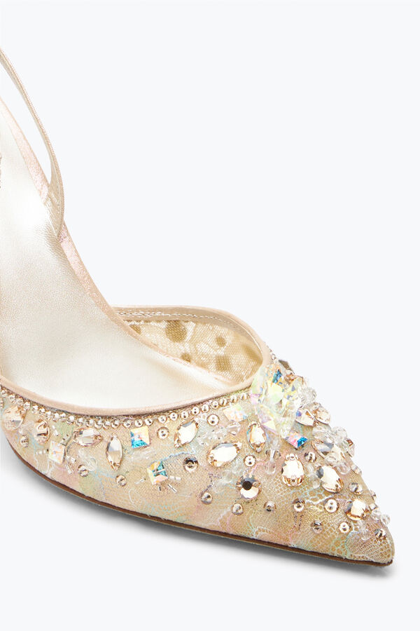 jeweled cinderella honey slingback with crystals 80 rene caovilla