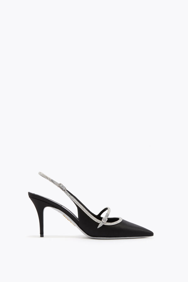 jeweled lily black and silver slingback 80 rene caovilla
