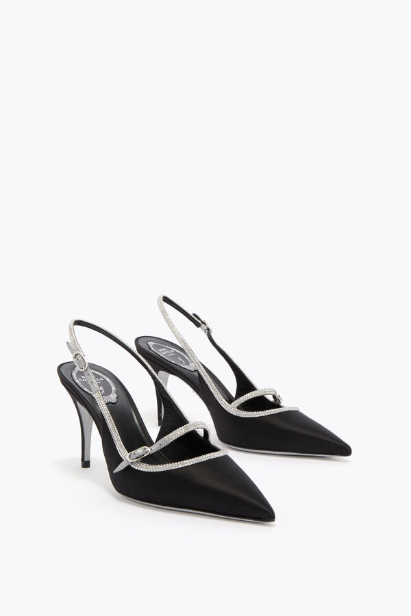jeweled lily black and silver slingback 80 rene caovilla