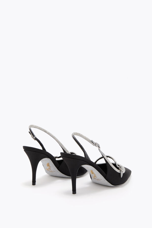 jeweled lily black and silver slingback 80 rene caovilla