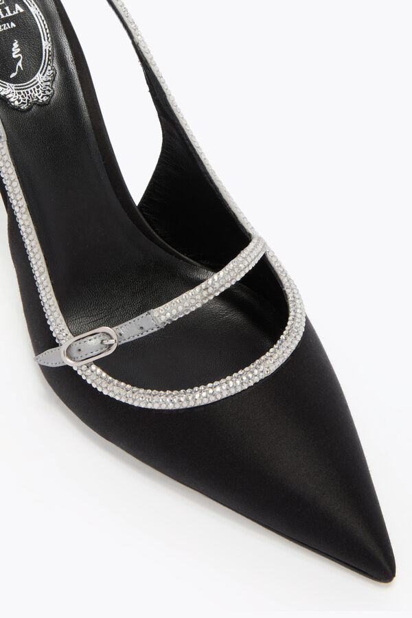 jeweled lily black and silver slingback 80 rene caovilla