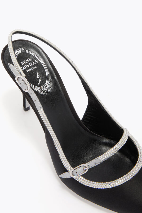 jeweled lily black and silver slingback 80 rene caovilla