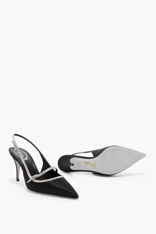 jeweled lily black and silver slingback 80 rene caovilla