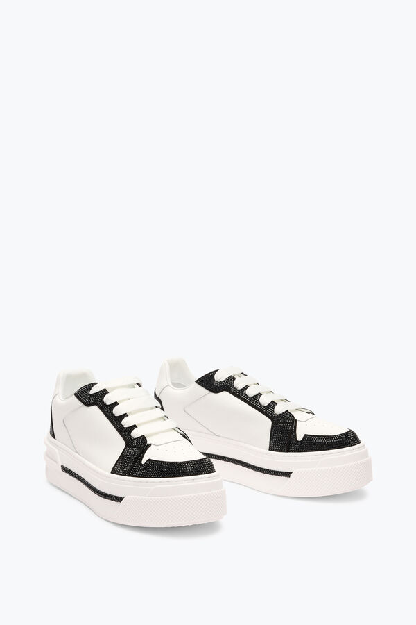 jeweled xtra white-black sneaker with crystals 50 rene caovilla