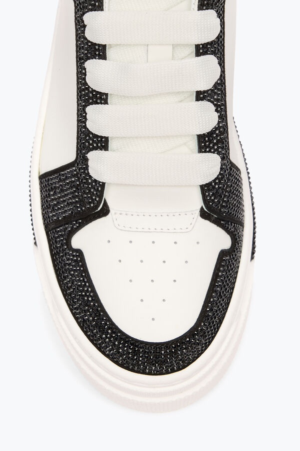jeweled xtra white-black sneaker with crystals 50 rene caovilla