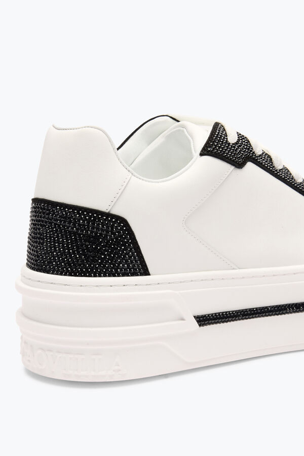 jeweled xtra white-black sneaker with crystals 50 rene caovilla