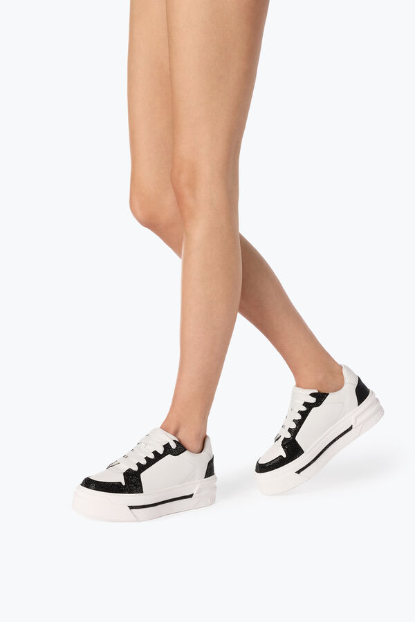 jeweled xtra white-black sneaker with crystals 50 rene caovilla