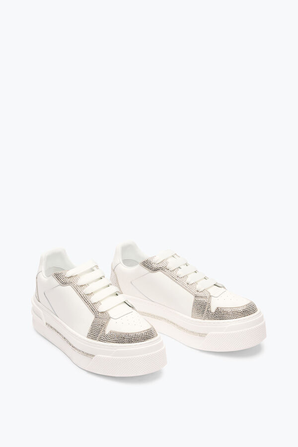 jeweled xtra white-silver sneaker with crystals 50 rene caovilla